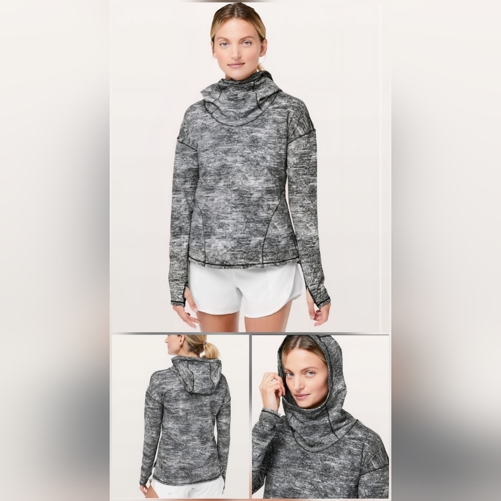 Lululemon Forever Endeavour Grey Size 4 Running Hoodie Pullover Jacquard